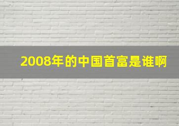 2008年的中国首富是谁啊