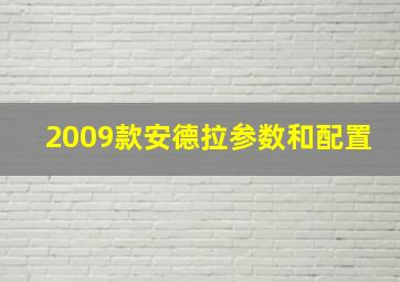 2009款安德拉参数和配置