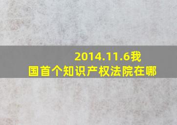 2014.11.6我国首个知识产权法院在哪