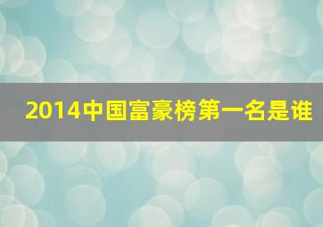 2014中国富豪榜第一名是谁