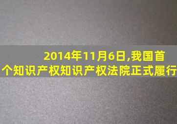 2014年11月6日,我国首个知识产权知识产权法院正式履行