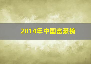 2014年中国富豪榜