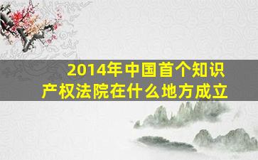 2014年中国首个知识产权法院在什么地方成立