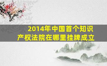 2014年中国首个知识产权法院在哪里挂牌成立