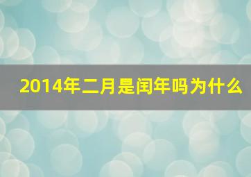 2014年二月是闰年吗为什么