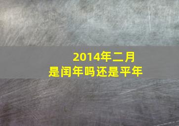 2014年二月是闰年吗还是平年