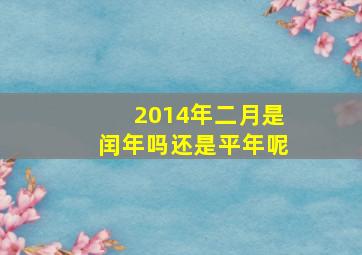 2014年二月是闰年吗还是平年呢