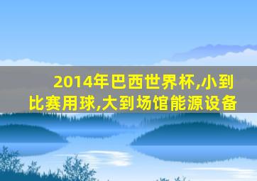 2014年巴西世界杯,小到比赛用球,大到场馆能源设备