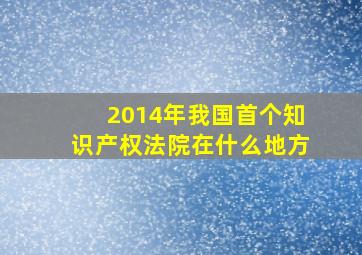 2014年我国首个知识产权法院在什么地方