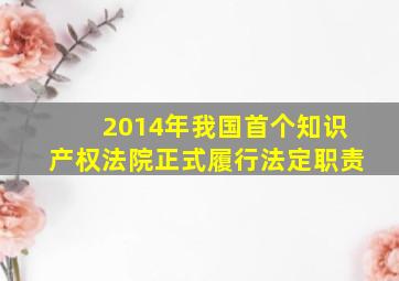 2014年我国首个知识产权法院正式履行法定职责