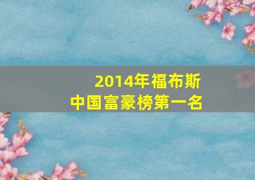 2014年福布斯中国富豪榜第一名