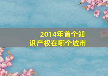 2014年首个知识产权在哪个城市