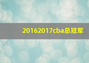 20162017cba总冠军