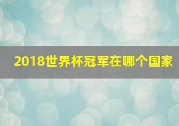 2018世界杯冠军在哪个国家