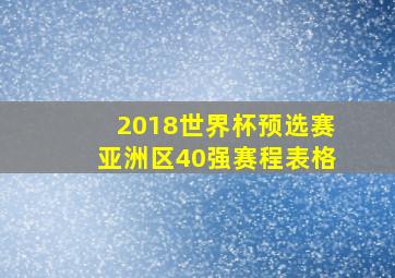 2018世界杯预选赛亚洲区40强赛程表格