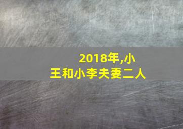 2018年,小王和小李夫妻二人