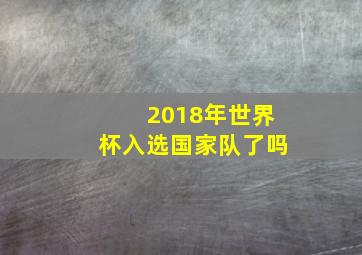 2018年世界杯入选国家队了吗