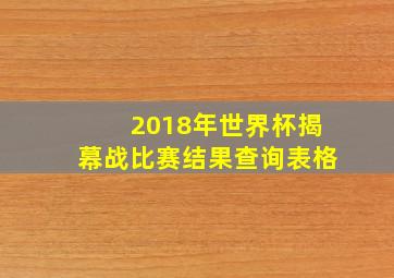 2018年世界杯揭幕战比赛结果查询表格