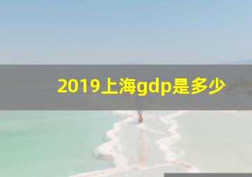 2019上海gdp是多少