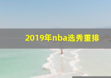 2019年nba选秀重排