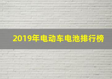 2019年电动车电池排行榜