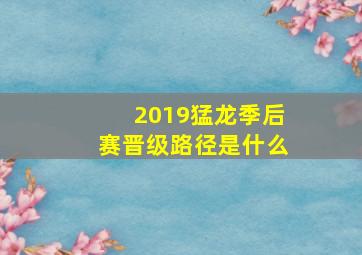 2019猛龙季后赛晋级路径是什么