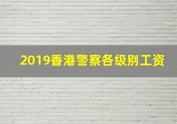 2019香港警察各级别工资