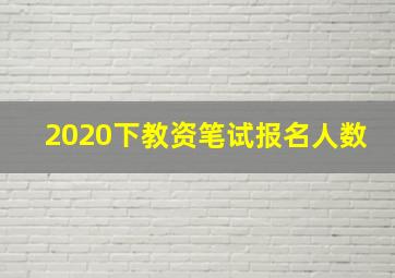 2020下教资笔试报名人数