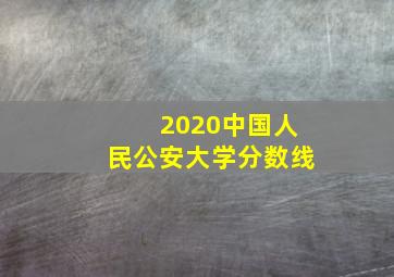 2020中国人民公安大学分数线