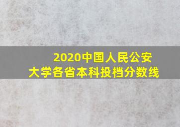 2020中国人民公安大学各省本科投档分数线