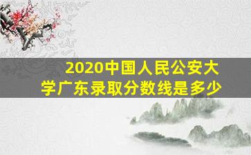 2020中国人民公安大学广东录取分数线是多少