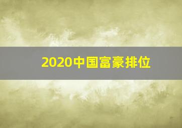 2020中国富豪排位