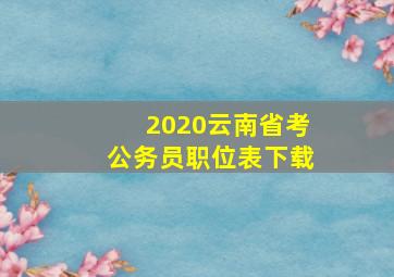 2020云南省考公务员职位表下载