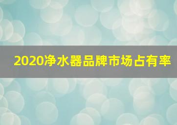 2020净水器品牌市场占有率