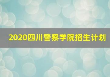 2020四川警察学院招生计划