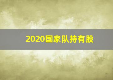 2020国家队持有股