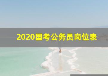 2020国考公务员岗位表