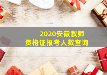 2020安徽教师资格证报考人数查询