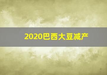 2020巴西大豆减产