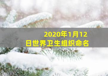 2020年1月12日世界卫生组织命名