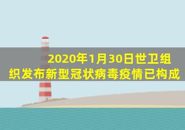 2020年1月30日世卫组织发布新型冠状病毒疫情已构成