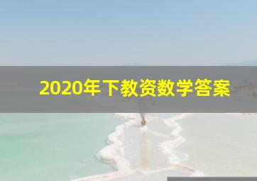 2020年下教资数学答案