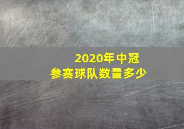 2020年中冠参赛球队数量多少