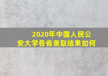 2020年中国人民公安大学各省录取结果如何