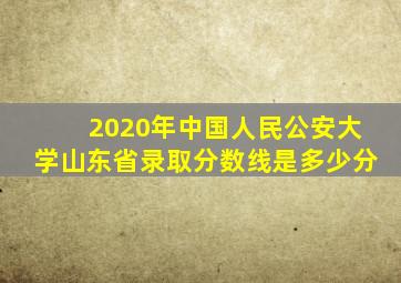 2020年中国人民公安大学山东省录取分数线是多少分