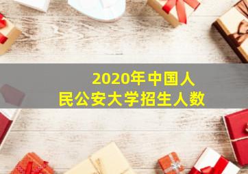 2020年中国人民公安大学招生人数