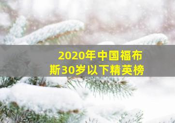 2020年中国福布斯30岁以下精英榜