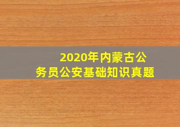 2020年内蒙古公务员公安基础知识真题