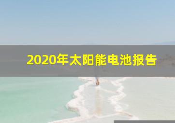 2020年太阳能电池报告