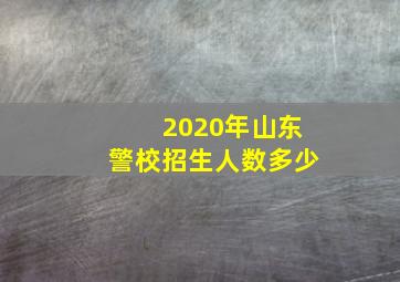 2020年山东警校招生人数多少